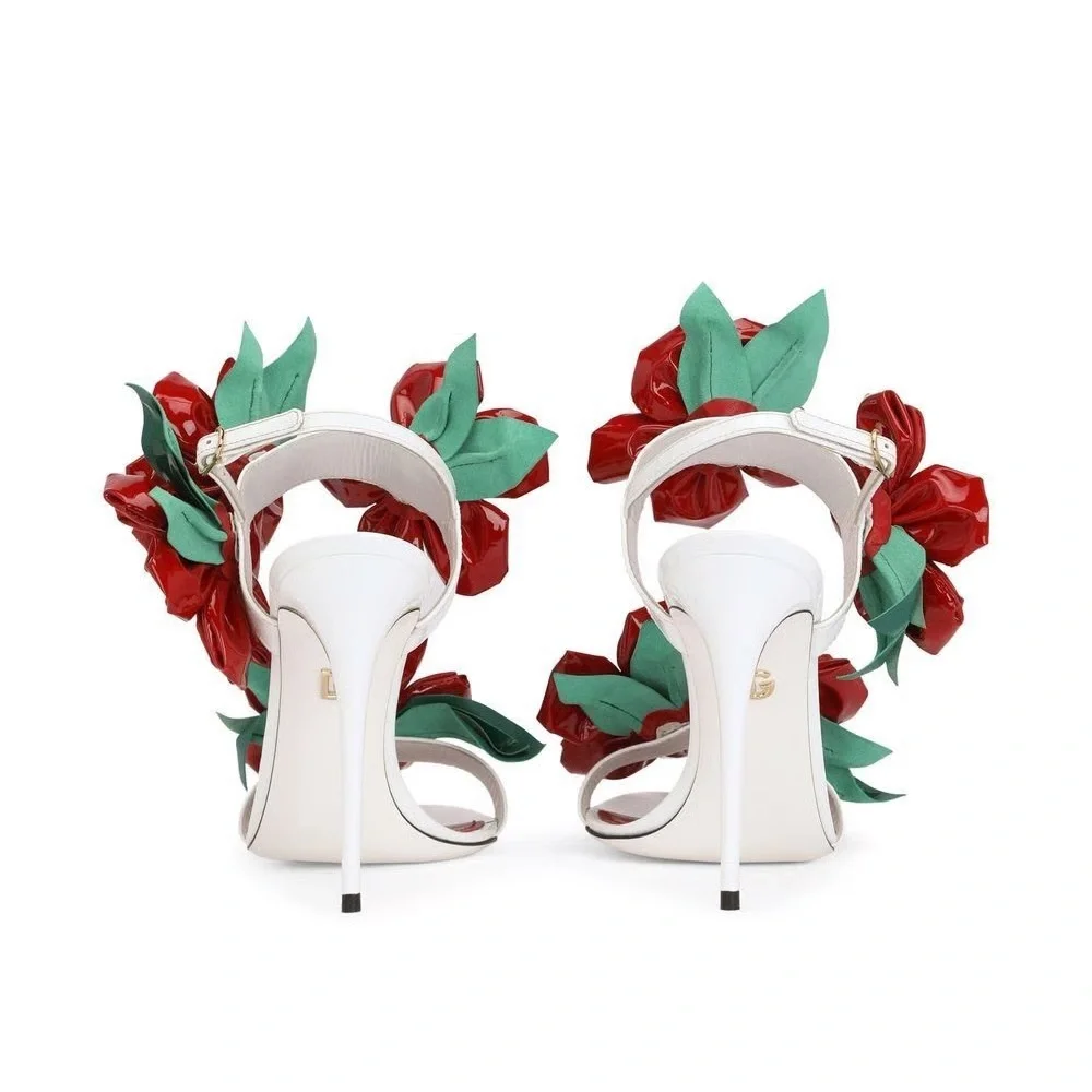 Like new DOLCE & GABBANA Floral Detail High-Heel Sandals $2,495 38.5 - Picture 4 of 14